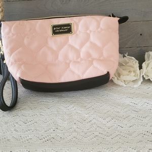 Betsey johnson pink hearts quilted purse